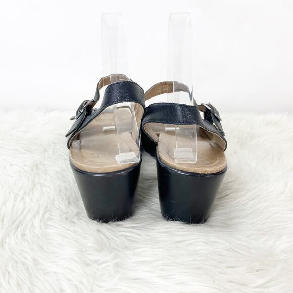 Dankso 40 EU 10 US Womens Black Leather Joanie Ankle Strap Comfort Sandals - Picture 3 of 11